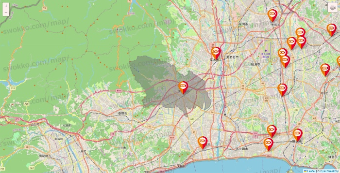 神奈川県のOKストアの店舗地図