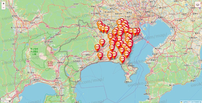 神奈川県のOKストアの店舗地図