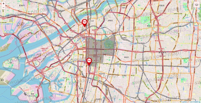 大阪府のO-net（オーネット）の店舗地図