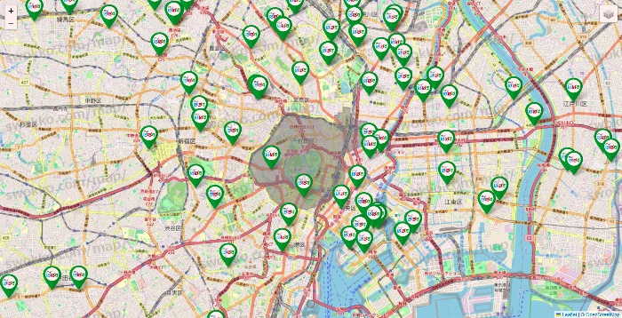 東京都のどらっぐぱぱすの店舗地図
