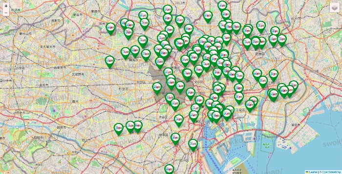 東京都のどらっぐぱぱすの店舗地図