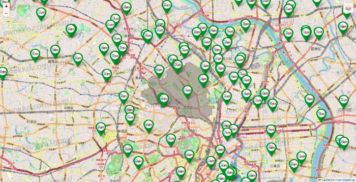 東京都のどらっぐぱぱすの店舗地図