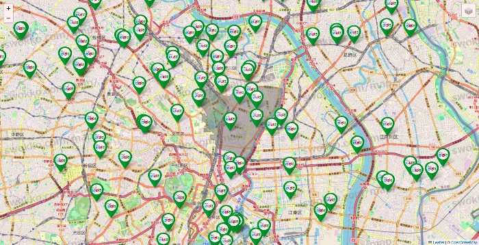 東京都のどらっぐぱぱすの店舗地図