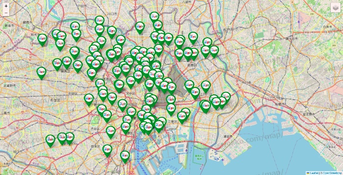 東京都のどらっぐぱぱすの店舗地図