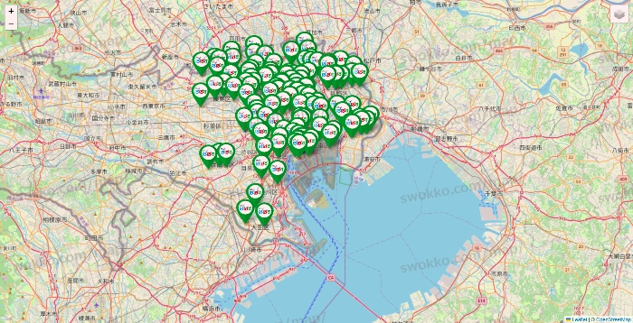 東京都のどらっぐぱぱすの店舗地図