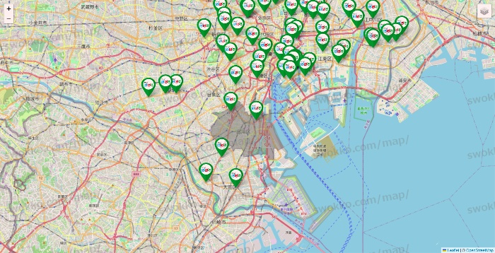 東京都のどらっぐぱぱすの店舗地図