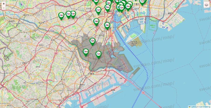 東京都のどらっぐぱぱすの店舗地図