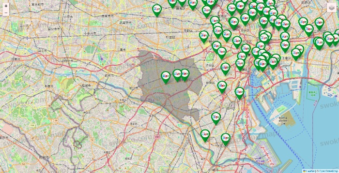 東京都のどらっぐぱぱすの店舗地図