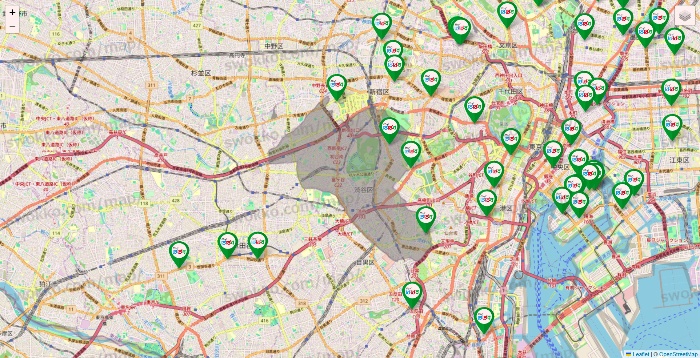 東京都のどらっぐぱぱすの店舗地図
