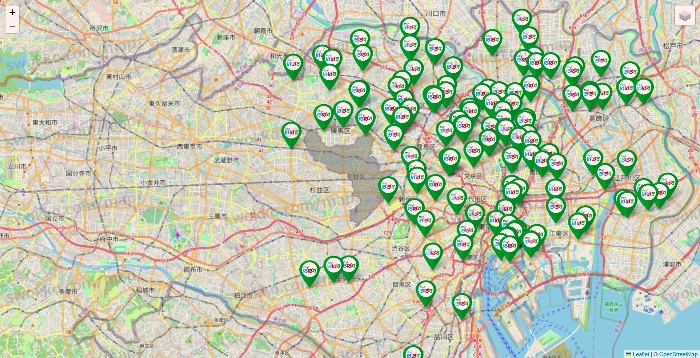 東京都のどらっぐぱぱすの店舗地図