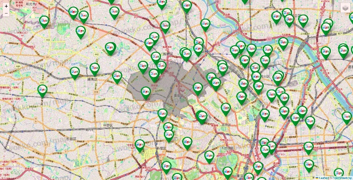 東京都のどらっぐぱぱすの店舗地図