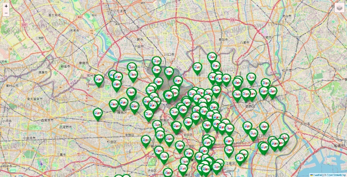 東京都のどらっぐぱぱすの店舗地図