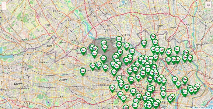 東京都のどらっぐぱぱすの店舗地図