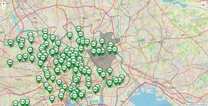 東京都のどらっぐぱぱすの店舗地図