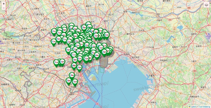 東京都のどらっぐぱぱすの店舗地図