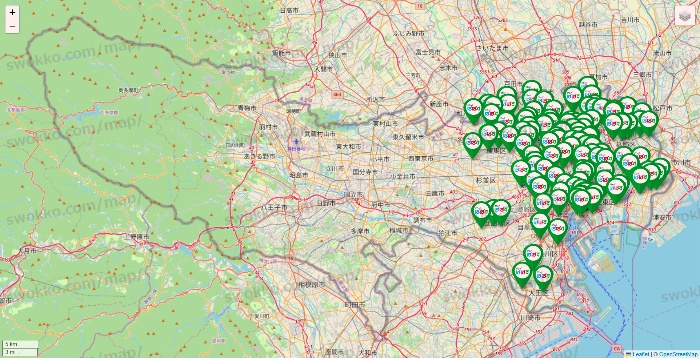 東京都のどらっぐぱぱすの店舗地図