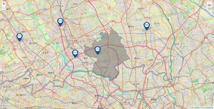 埼玉県のPicard（ピカール）の店舗地図