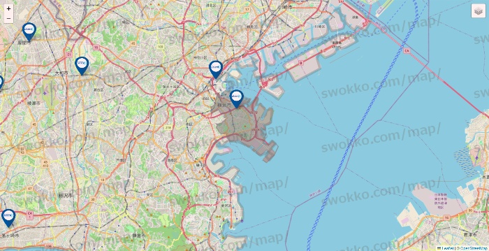 神奈川県のPicard（ピカール）の店舗地図
