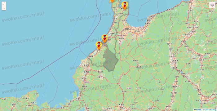 石川県のポピアの店舗地図