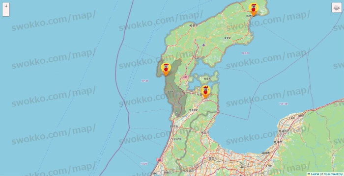 石川県のポピアの店舗地図