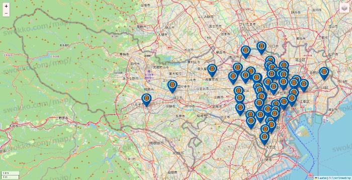 東京都のキュラーズの店舗地図