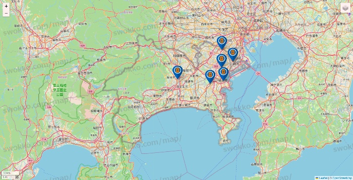 神奈川県のキュラーズの店舗地図