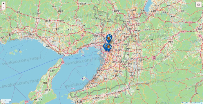 大阪府のキュラーズの店舗地図