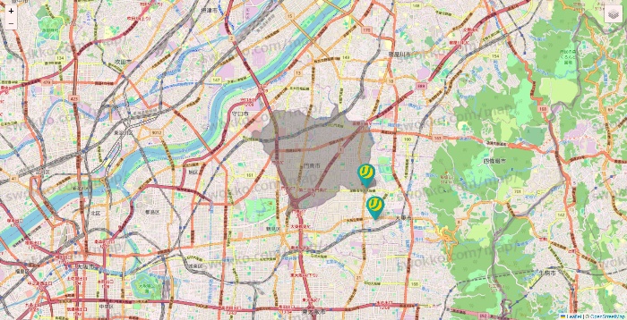 大阪府のリアルの店舗地図