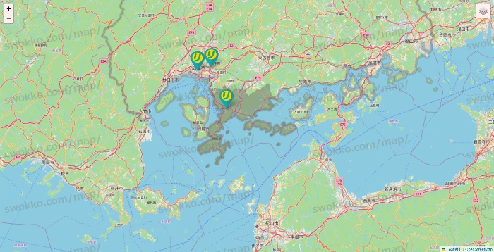 広島県のリアルの店舗地図