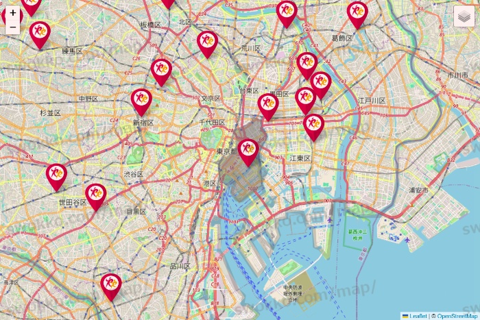 東京都のルネサンスの店舗地図