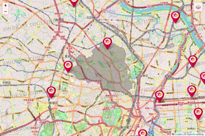 東京都のルネサンスの店舗地図