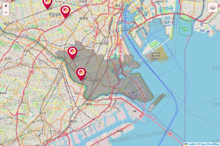 東京都のルネサンスの店舗地図