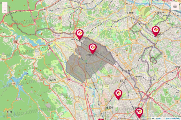 神奈川県のルネサンスの店舗地図