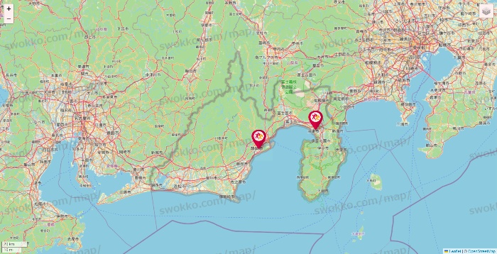 静岡県のルネサンスの店舗地図