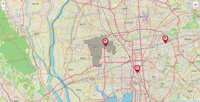 愛知県のルネサンスの店舗地図