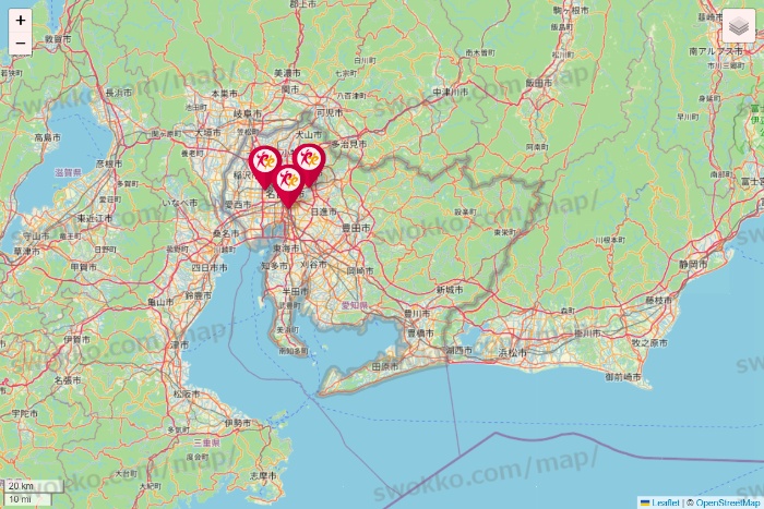 愛知県のルネサンスの店舗地図