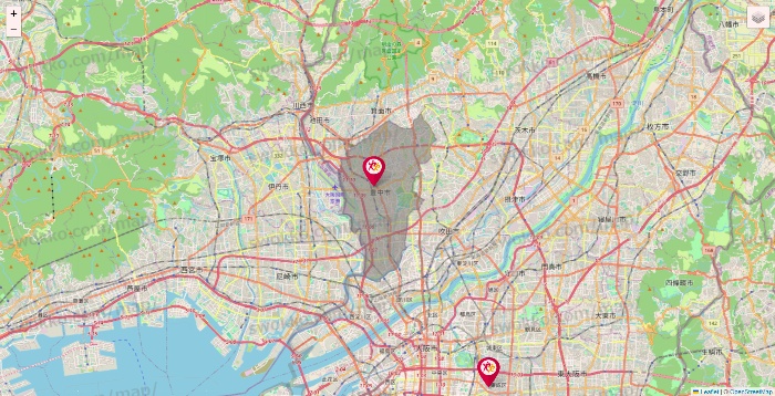 大阪府のルネサンスの店舗地図