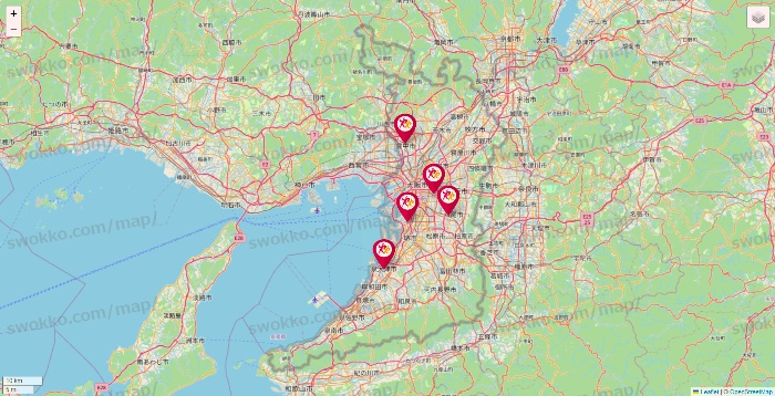 大阪府のルネサンスの店舗地図