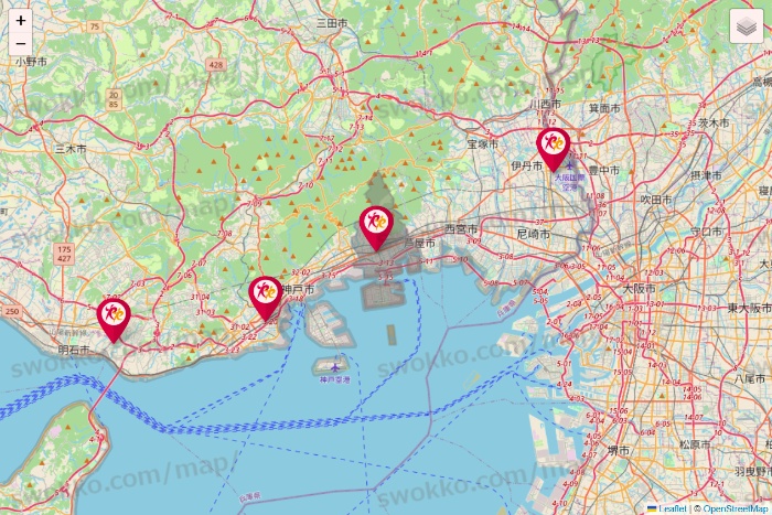 兵庫県のルネサンスの店舗地図