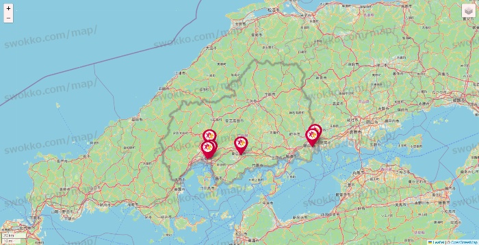広島県のルネサンスの店舗地図