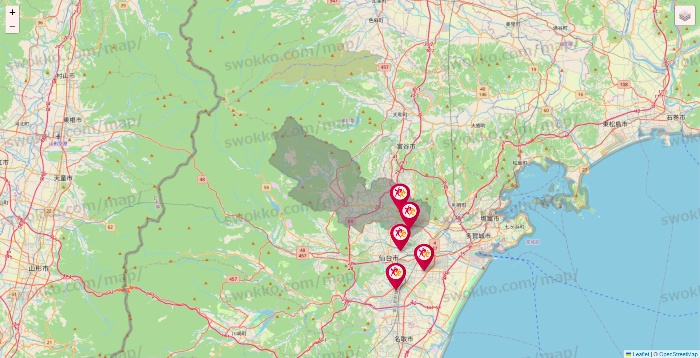 宮城県のルネサンスの店舗地図