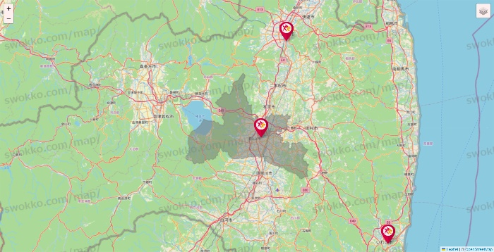 福島県のルネサンスの店舗地図