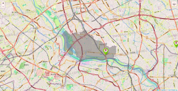 埼玉県のロイヤルホームセンターの店舗地図
