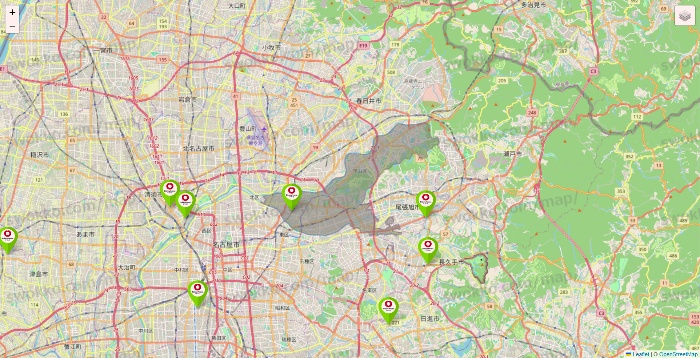 愛知県のロイヤルホームセンターの店舗地図