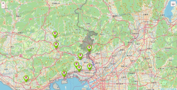 兵庫県のロイヤルホームセンターの店舗地図