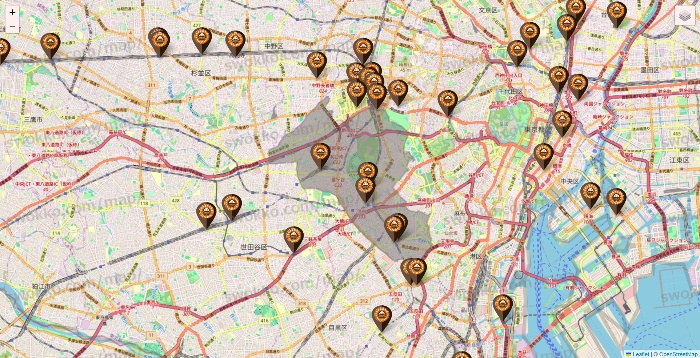 東京都のサンマルクカフェの店舗地図