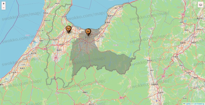 富山県のサンマルクカフェの店舗地図