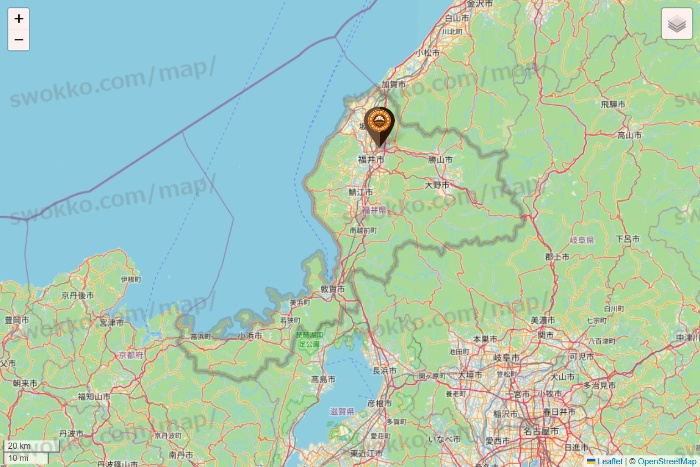 福井県のサンマルクカフェの店舗地図