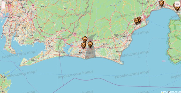 静岡県のサンマルクカフェの店舗地図