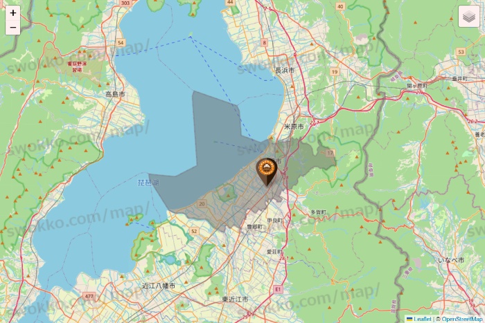 滋賀県のサンマルクカフェの店舗地図